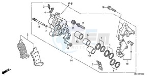 NSA700A9 Europe Direct - (ED / MME) drawing R. FRONT BRAKE CALIPER