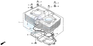 CB125T drawing CYLINDER