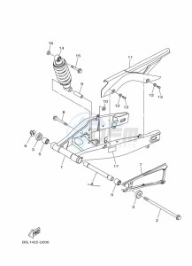 YZF250-A (B1X7) drawing REAR ARM & SUSPENSION