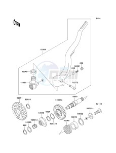 KX 250 R (R6F-R7F) R6F drawing KICKSTARTER MECHANISM