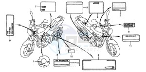 CB600F2 HORNET drawing CAUTION LABEL (1)