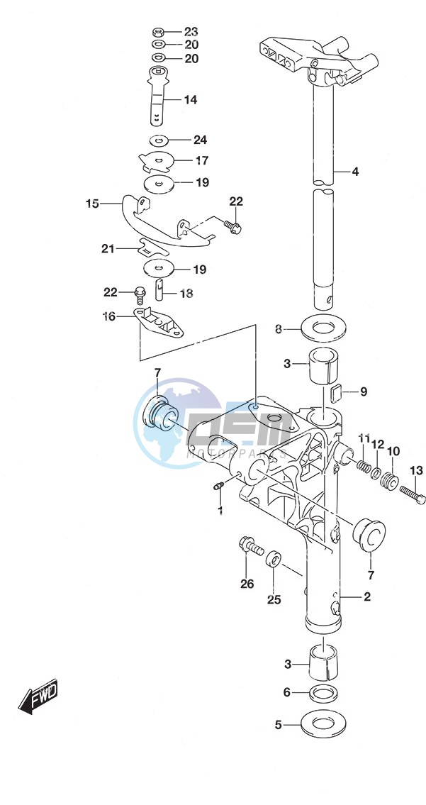 Swivel Bracket  -  Tiller Handle w/Power Tilt