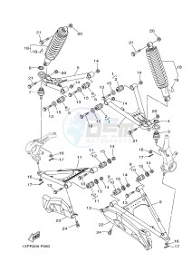 YXM700E YXM700PF VIKING (1XPH) drawing FRONT SUSPENSION & WHEEL