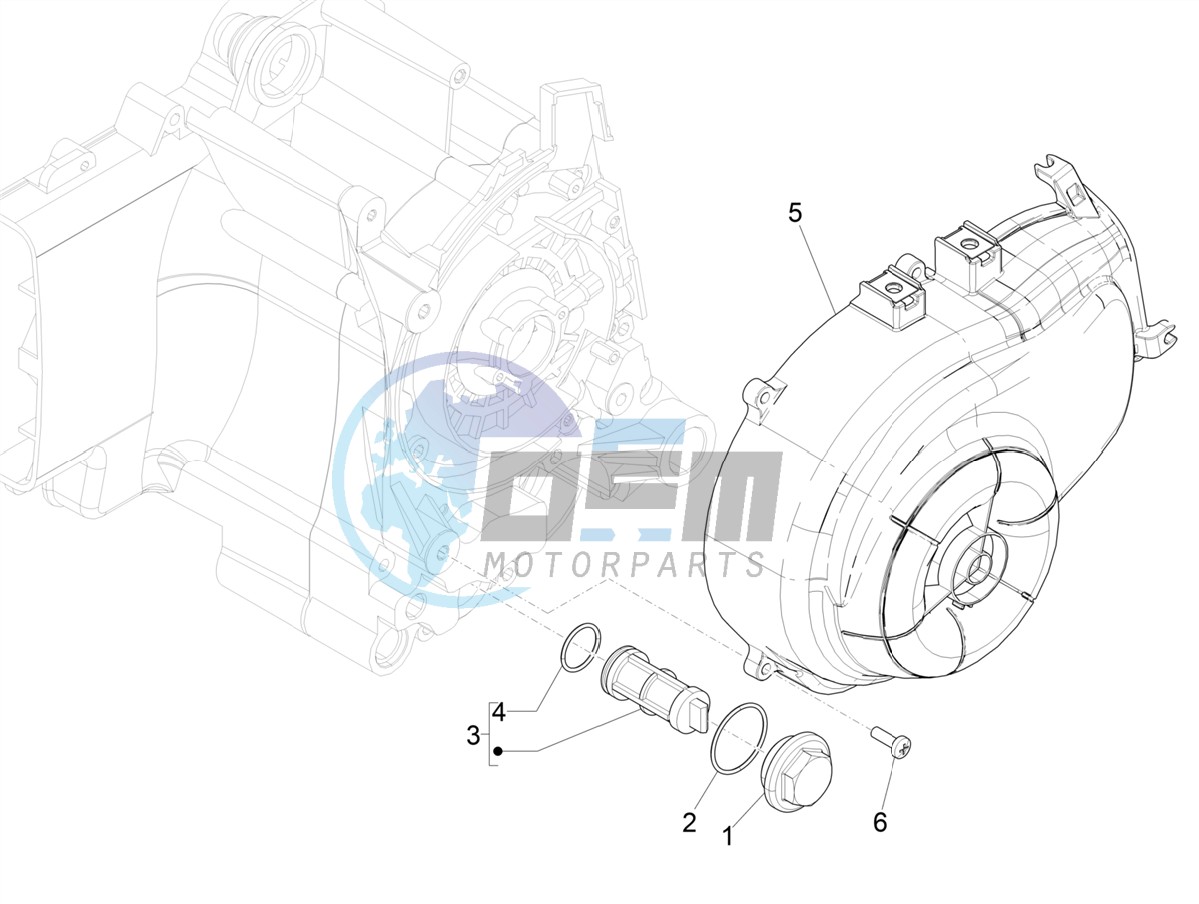 Flywheel magneto cover - Oil filter