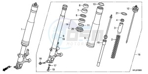 CBR1000RA9 UK - (E / ABS MKH MME) drawing FRONT FORK