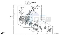 CBR125RWA France - (F / BLA CMF) drawing THROTTLE BODY