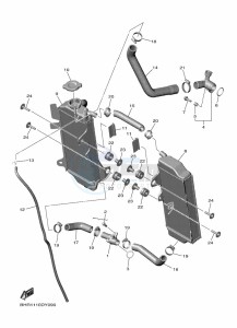 YZ450F (BHR6) drawing RADIATOR & HOSE