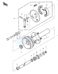 KLT 200 C [KLT200] (C1) | DIFFIRENTIAL AXLE [KLT200] drawing FRONT HUB_BRAKE -- 83 KLT200-C1- -