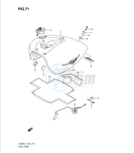 VL800 drawing FUEL TANK (VL800L1 E2)