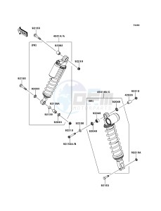 KFX450R KSF450BAF EU drawing Shock Absorber(s)