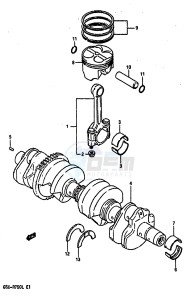 GSX-R750 (J-K-L) drawing CRANKSHAFT (MODEL J K)