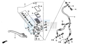 CB900F CB900 HORNET drawing FR. BRAKE MASTER CYLINDER