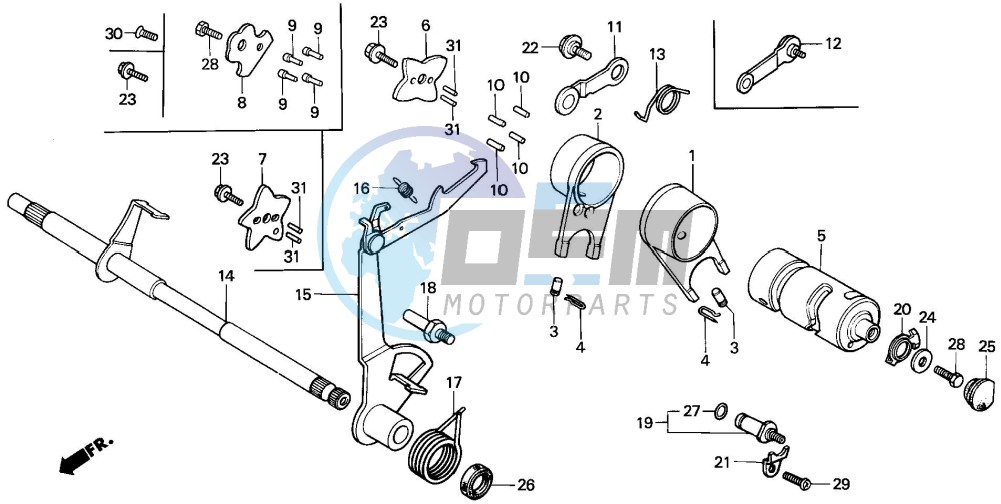 GEARSHIFT DRUM/SHIFT FORK