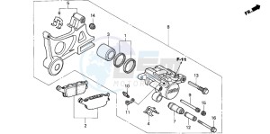 CBR600F drawing REAR BRAKE CALIPER