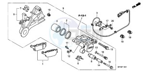 CB600FAC drawing REAR BRAKE CALIPER (CB600FA/ FA3)