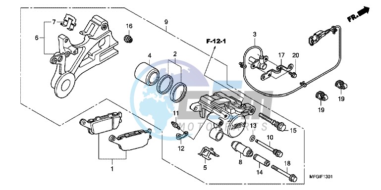 REAR BRAKE CALIPER (CB600FA/ FA3)