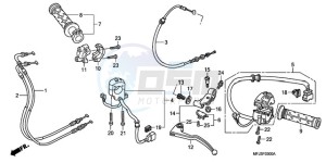 CBR600RRA BR - (BR) drawing HANDLE LEVER/SWITCH/CABLE