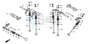 VT750CA drawing CAMSHAFT/VALVE