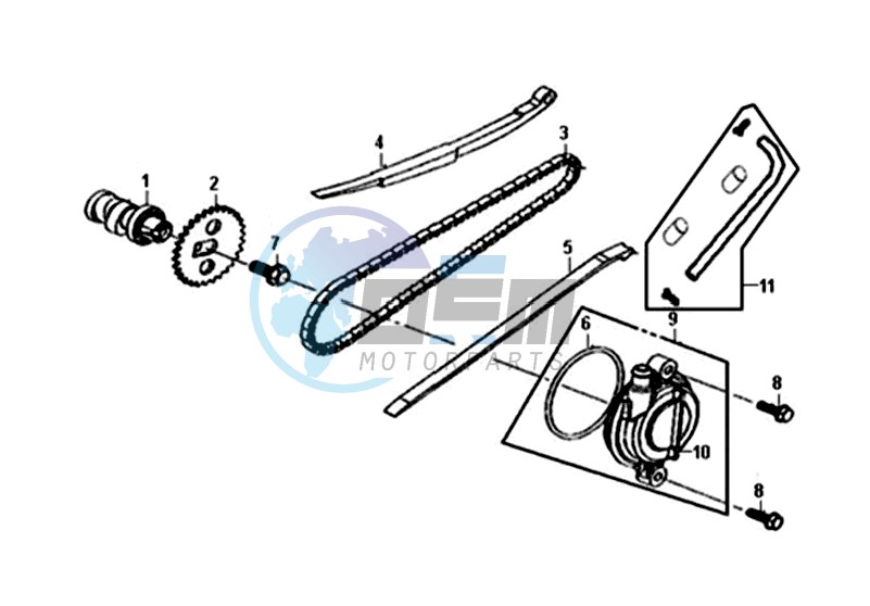 CHAIN / CHAIN TENSIONER  / CHAIN GUIDE