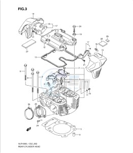 VLR1800 drawing REAR CYLINDER HEAD