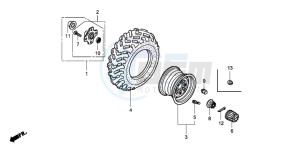 TRX500FA FOURTRAX FOREMAN drawing REAR WHEEL