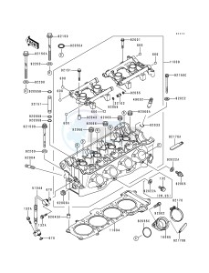 ZX 750 N [NINJA ZX-7RR] (N1-N2) [NINJA ZX-7RR] drawing CYLINDER HEAD