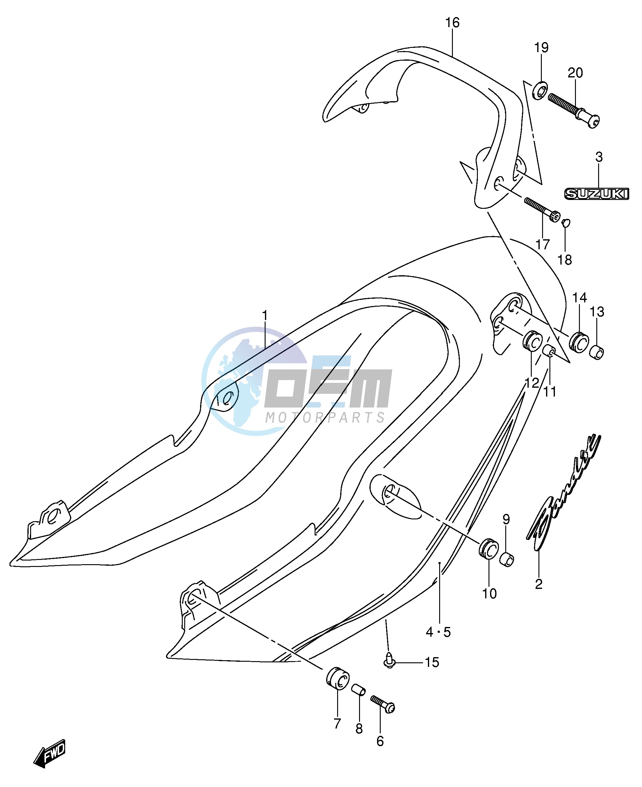 SEAT TAIL COVER (GSF600ZK4)