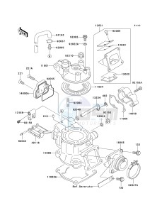 KX 100 A [KX100 MONSTER ENERGY] (A6F - A9FA) D7F drawing CYLINDER HEAD_CYLINDER