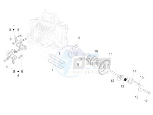 MP3 500 Sport Business ABS (NAFTA) drawing Rocking levers support unit