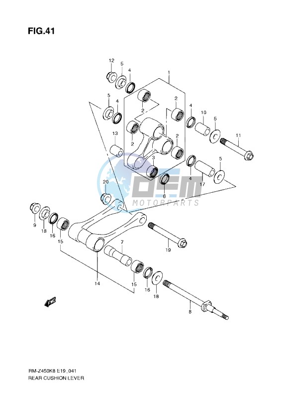 REAR CUSHION LEVER (K8-K9)