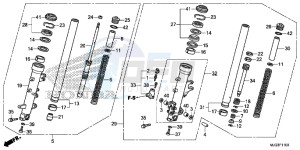 GL1800BD F6B Bagger - GL1800BD UK - (E) drawing FRONT FORK