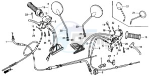 SH50D SCOOPY drawing HANDLE LEVER/SWITCH/ CABLE