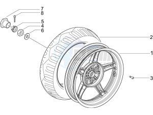 Liberty 50 2t drawing Rear Wheel