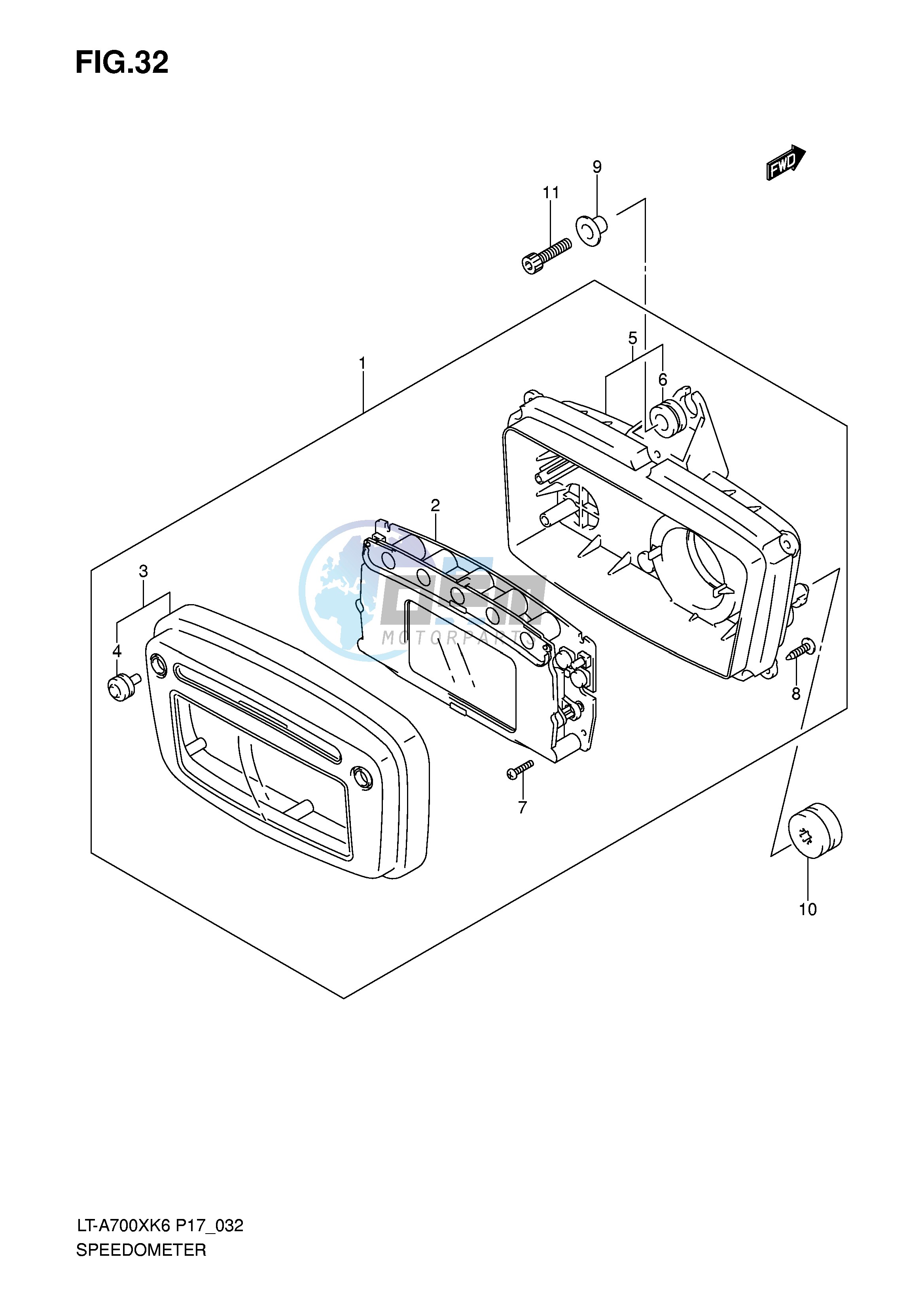 SPEEDOMETER (~F.NO.5SAAP41A 67110000)