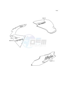 ZX 900 B [NINJA ZX-9R] (B4) [NINJA ZX-9R] drawing DECALS-- RED- -