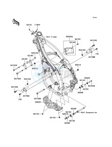 KX450F KX450D6F EU drawing Frame Fittings