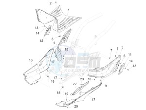 Liberty 150 iGet 4T 3V ie ABS (APAC) drawing Central cover - Footrests