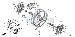 XL1000VA drawing FRONT WHEEL