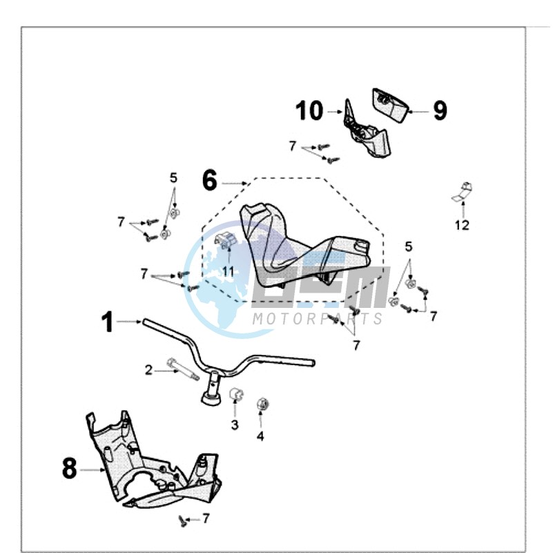 HANDLEBARS UPPER COVER WITHOUT STRIP