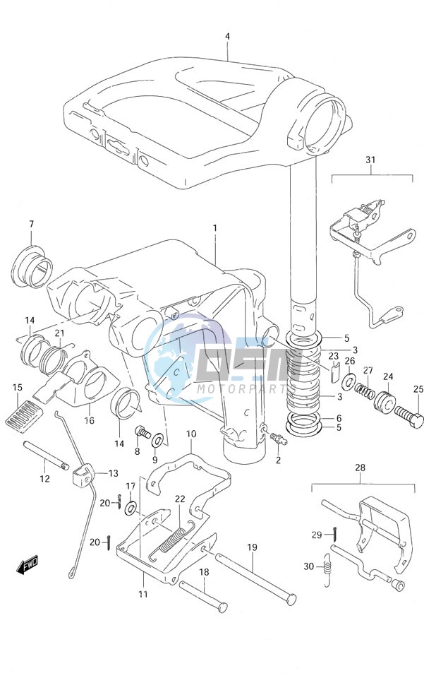 Swivel Bracket S/N 651001 to 652500