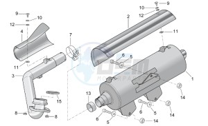 Scarabeo 500 drawing Exhaust unit