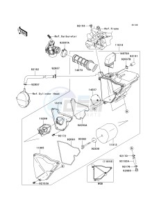 KLX 140 B (KLX140L MONSTER ENERGY) (B8F-B9FA) B9F drawing AIR CLEANER