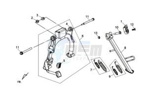 HD2 200EFI drawing CENTRAL STAND / SIDE STAND / KICKSTARTER PEDAL