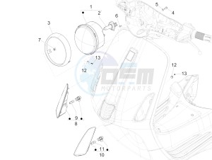 PRIMAVERA 150 4T 3V IE ABS-NOABS E3-E4 (EMEA, LATAM, APAC) drawing Front headlamps - Turn signal lamps