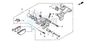 CBR600F3 drawing REAR BRAKE CALIPER