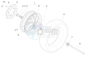 Fly 150 4T 3V ie (APAC) drawing Front wheel