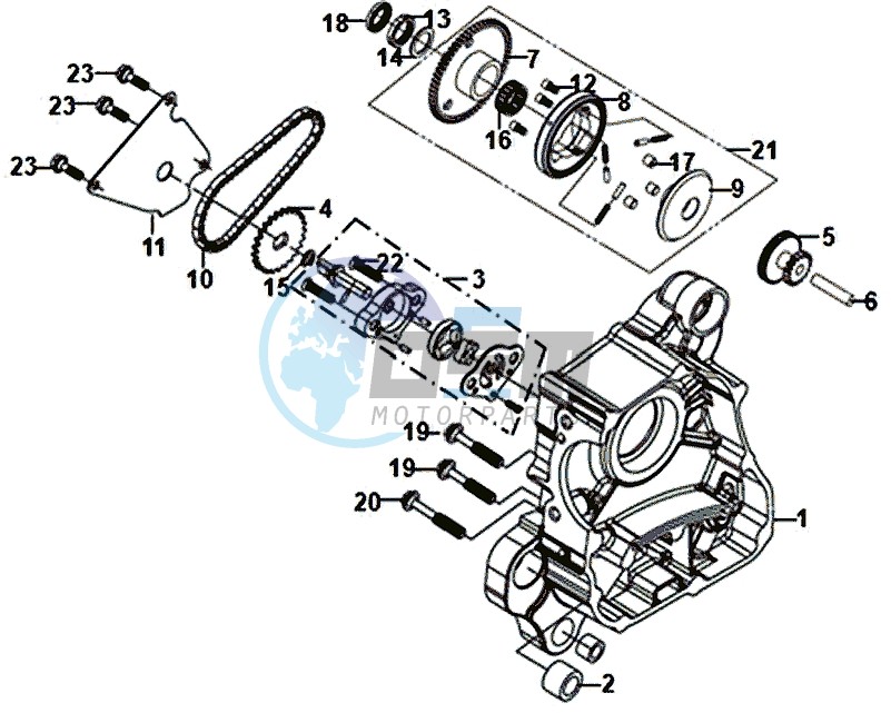 CRANKCASEDEEL RIGHT / OIL PUMP