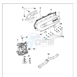 VIVA 3 L 50 4T SIXTIES drawing CRANKCASE COVER