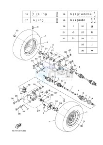 YFM450FWAD YFM45FGPD GRIZZLY 450 EPS (1CTP 1CTR 1CTS) drawing REAR WHEEL