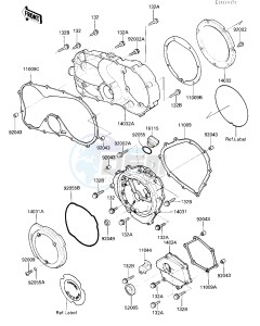 VN 750 A [VULCAN 750] (A2-A5) [VULCAN 750] drawing ENGINE COVER-- S- -